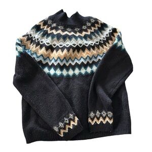 Croft & Barrow women's size small blue turtleneck Christmas Sweater